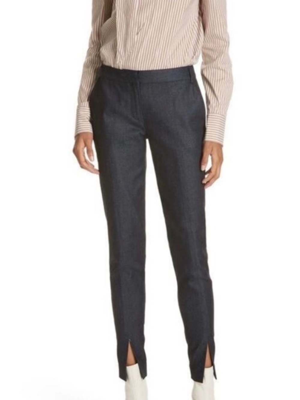 Tibi Beatle Pants Dark Denim Blue Slit Front Ankle Pants 2